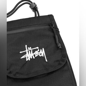 Stussy Black Messenger Bag with Minimalist Design